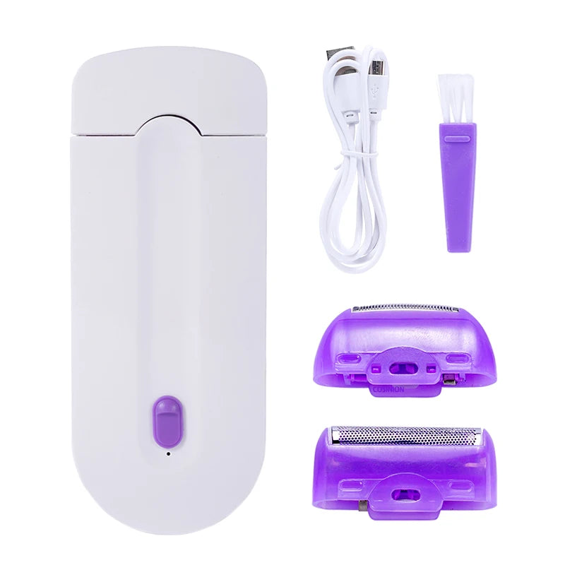 Professional Painless Hair Trimmer Skin Touch Electric Shaver USB Rechargeable Women Body Face Leg Bikini Hand Lady Hair Clipper