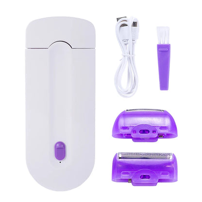 Professional Painless Hair Trimmer Skin Touch Electric Shaver USB Rechargeable Women Body Face Leg Bikini Hand Lady Hair Clipper