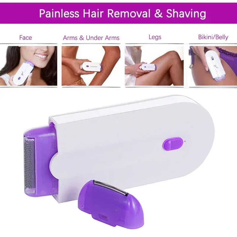Professional Painless Hair Trimmer Skin Touch Electric Shaver USB Rechargeable Women Body Face Leg Bikini Hand Lady Hair Clipper