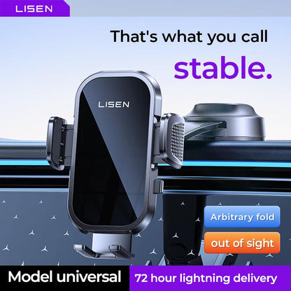 LISEN Car Phone Holder Suction Cup Rotating Foldable Design Instrument Panel Holder Universal