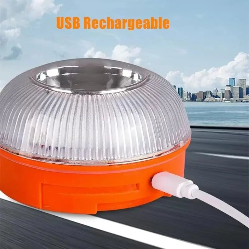 Car Emergency Beacon Light V16 Homologated Dgt Approved USB Rechargeable Magnetic Induction Strobe Light Car Emergency Light